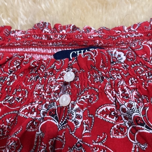 Chaps red elastic collar top size L - Picture 2 of 9